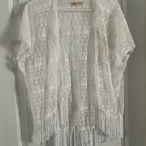 Hollister Other - Hollister White Lace Fringe Kimono